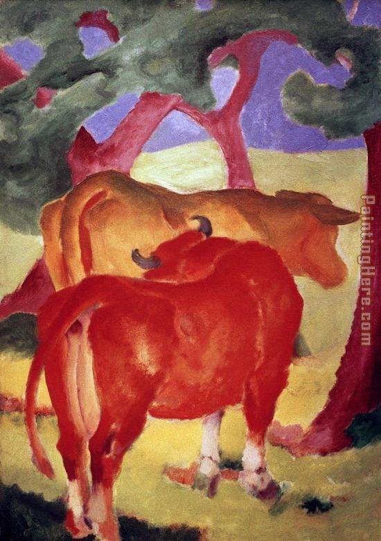 Rote Kuhe painting - Franz Marc Rote Kuhe art painting